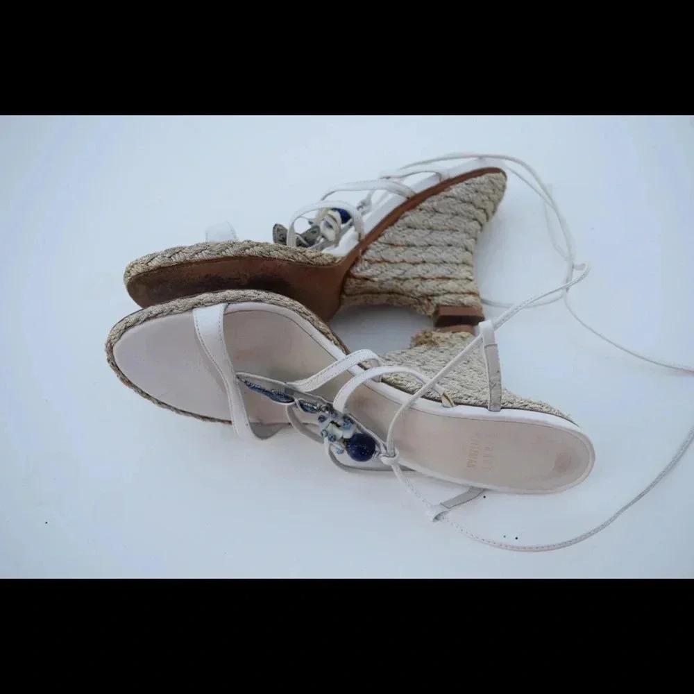 Stuart Weitzman Ankle wrap espradille wedges - Picture 4 of 8